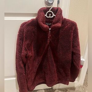 Eddie Bauer cozy fleece quarter zip burgundy - women’s